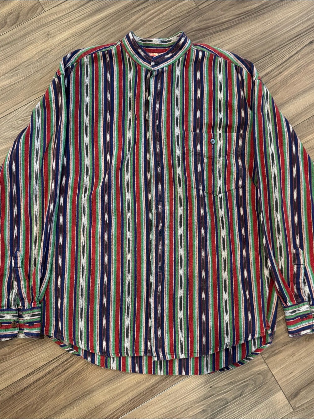 Vintage Under the Volcano woven boho button down.